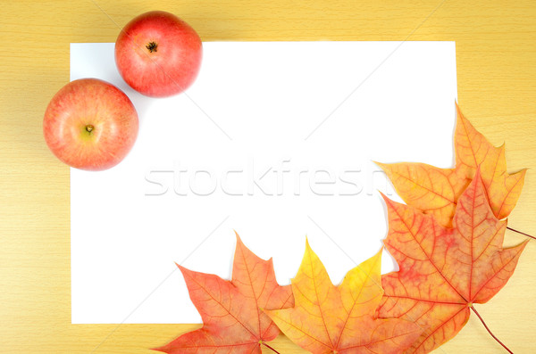 Foto stock: Folha · papel · maçã · branco · natureza