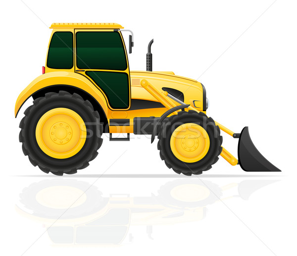 Stock fotó: Traktor · vödör · elöl · izolált · fehér · háttér