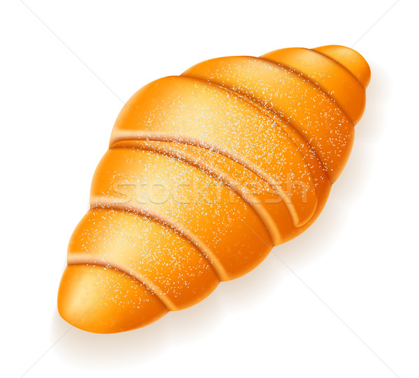 Ropogós croissant porcukor vektor izolált fehér Stock fotó © konturvid