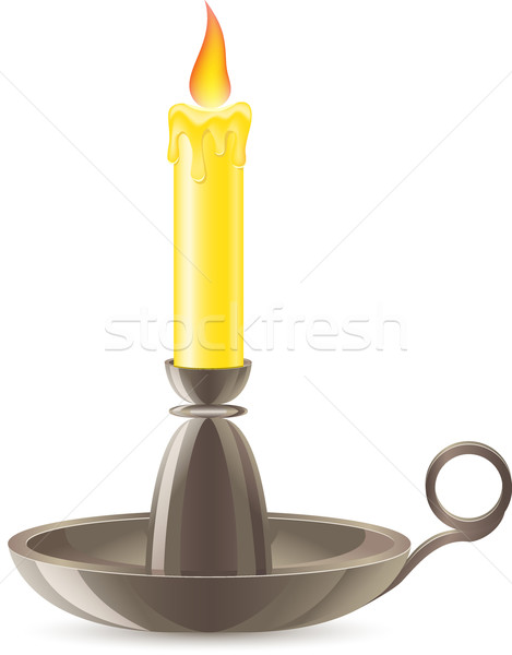 conflagrant candle is in a candlestick Stock photo © konturvid
