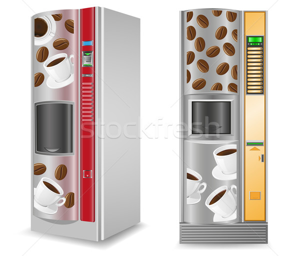 Foto stock: Café · máquina · isolado · branco · negócio · plástico