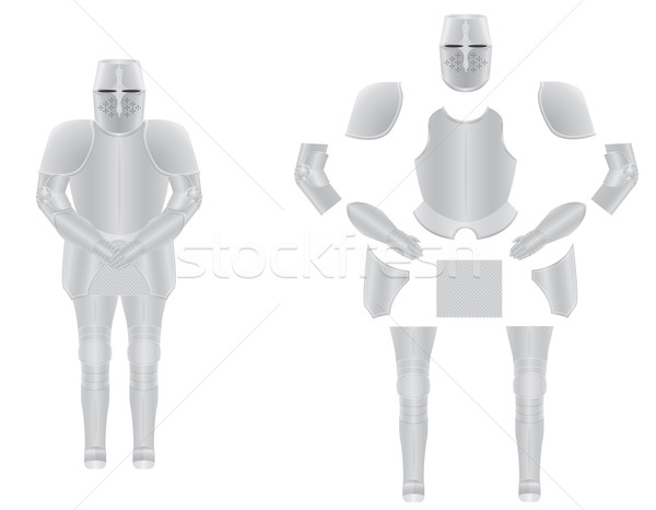 Stockfoto: Ridder · pantser · lichaam · achtergrond · mail · masker