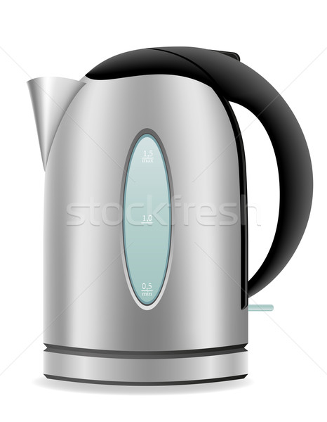 Elektryczne czajnik odizolowany biały metal obiedzie Zdjęcia stock © konturvid