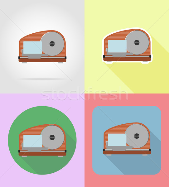  slicer household appliances for kitchen flat icons vector illus Stock photo © konturvid