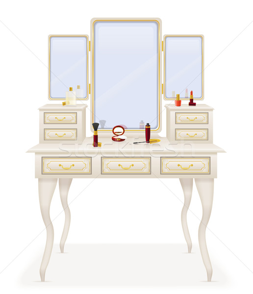 vanity table old retro furniture vector illustration Stock photo © konturvid