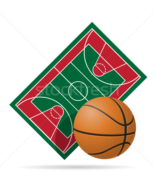 basketball court vector illustration Stock photo © konturvid