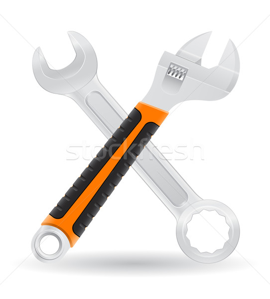 Tools moersleutel schroef sleutel iconen geïsoleerd Stockfoto © konturvid