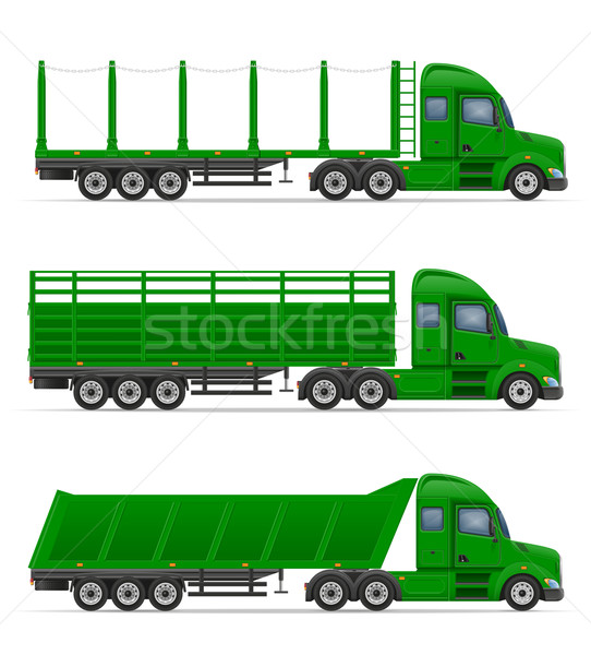 truck semi trailer for transportation of goods concept vector il Stock photo © konturvid