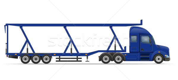 truck semi trailer for transportation of car vector illustration Stock photo © konturvid