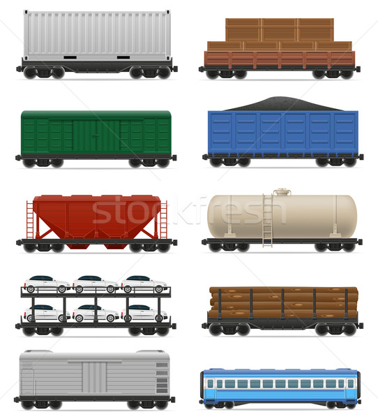 set icons railway carriage train vector illustration Stock photo © konturvid
