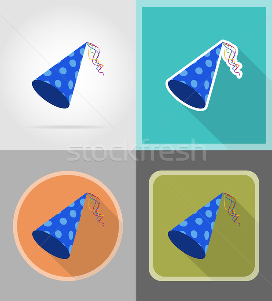 cap for birthday celebrations flat icons vector illustration Stock photo © konturvid