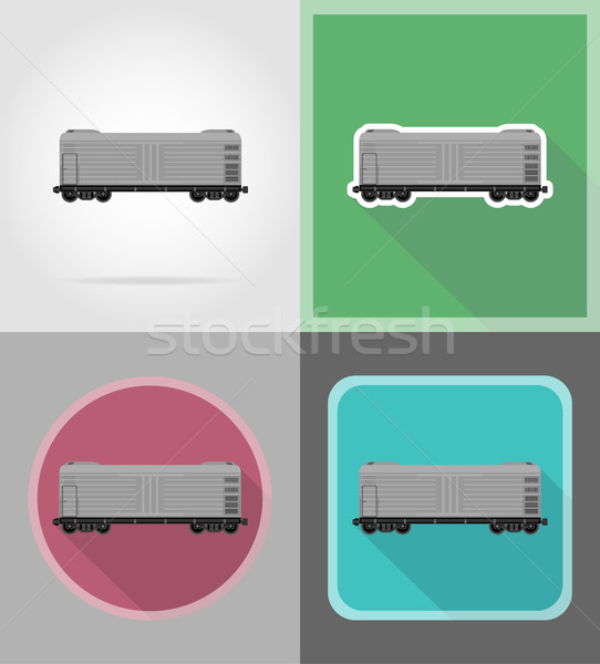 railway carriage train flat icons vector illustration Stock photo © konturvid