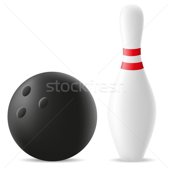 bowling ball and skittle vector illustration Stock photo © konturvid