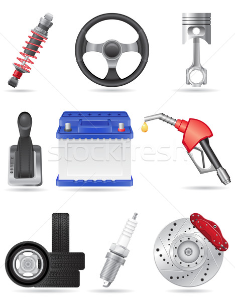 set icons of car parts vector illustration Stock photo © konturvid