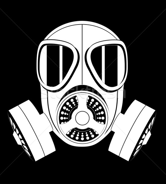 icon gas mask black and white vector illustration Stock photo © konturvid