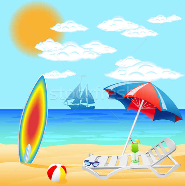 set from beach on sea Stock photo © konturvid