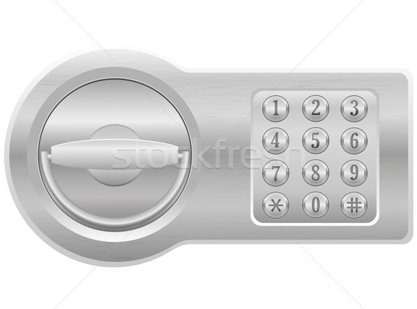 Elettronica serratura a combinazione isolato bianco sfondo acciaio Foto d'archivio © konturvid