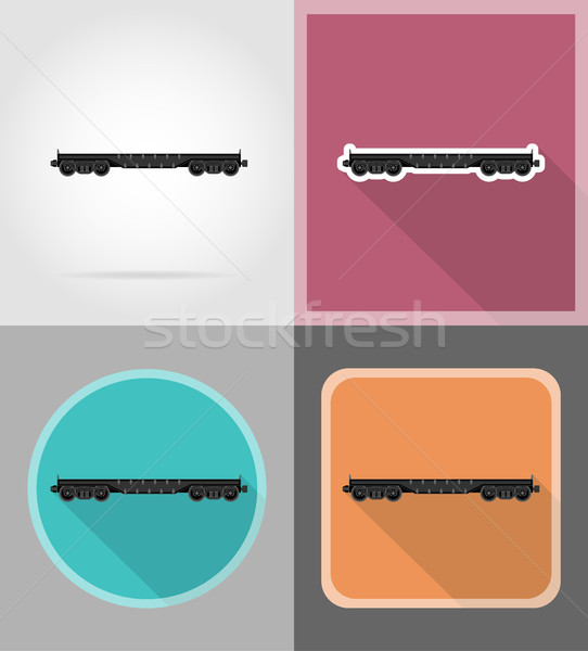 railway carriage train flat icons vector illustration Stock photo © konturvid