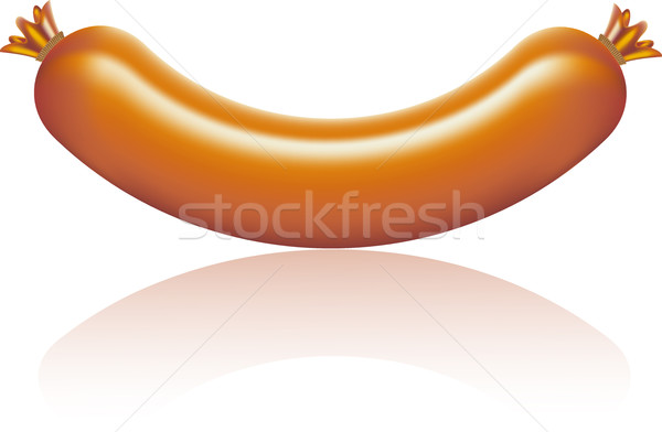 Foto stock: Salsicha · isolado · branco · comida · jantar · carne