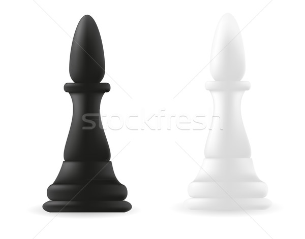 bishop chess piece black and white Stock photo © konturvid