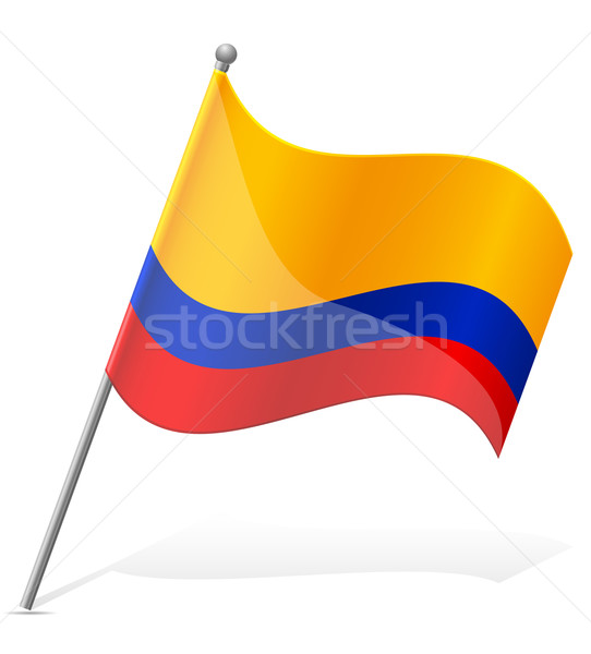 Foto stock: Bandeira · Equador · isolado · branco · globo · mundo