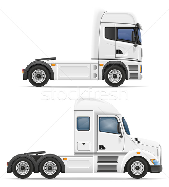 set icons trucks semi trailer vector illustration Stock photo © konturvid