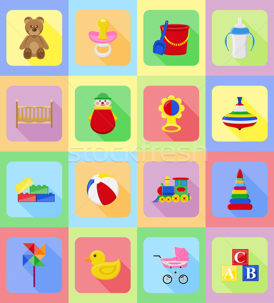 baby toys and accessories flat icons vector illustration Stock photo © konturvid