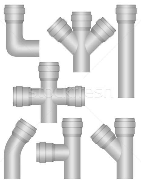 Indústria plástico pipes isolado branco água Foto stock © konturvid