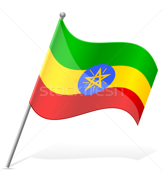 Bandeira Etiópia isolado branco globo mundo Foto stock © konturvid