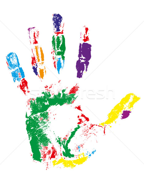 handprint of different colors vector illustration Stock photo © konturvid