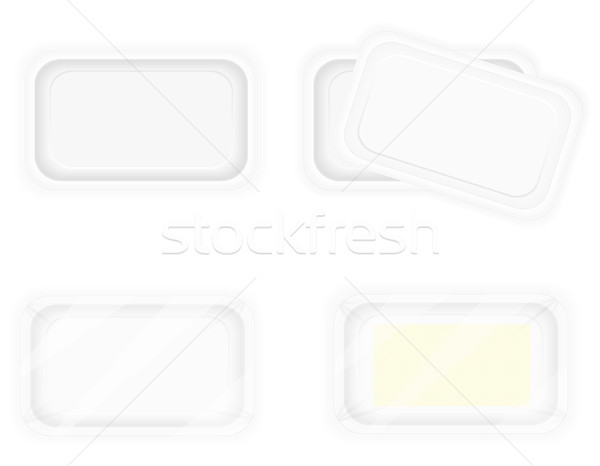 white plastic container packaging for food vector illustration Stock photo © konturvid