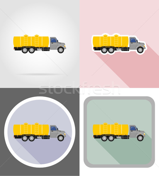 Camion réservoir icônes vecteur isolé industrie [[stock_photo]] © konturvid