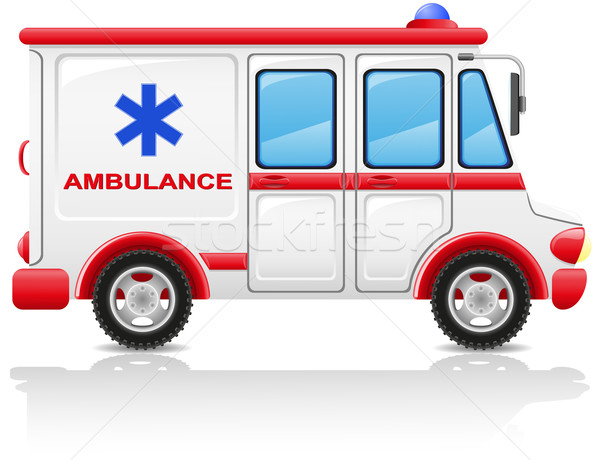 [[stock_photo]]: Ambulance · voiture · isolé · blanche · route · rue