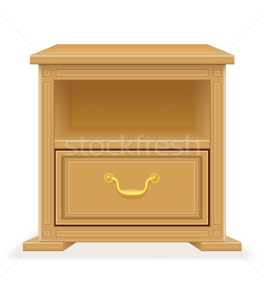 Nachttisch Möbel isoliert weiß Design Hintergrund Stock foto © konturvid