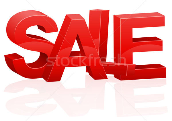 three-dimensional volumetric red inscription sale vector illustr Stock photo © konturvid