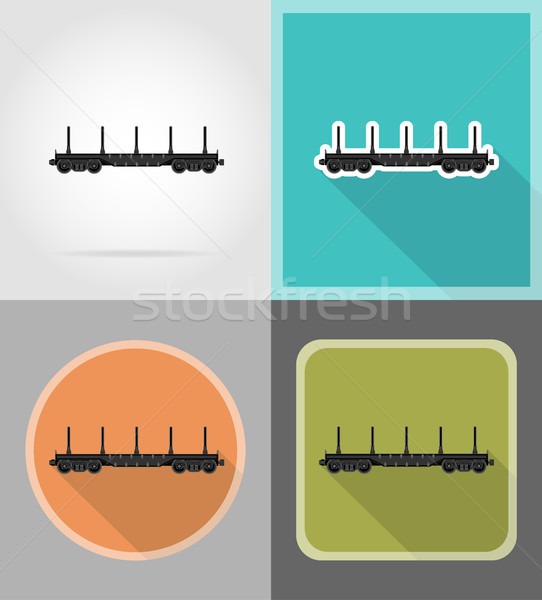 railway carriage train flat icons vector illustration Stock photo © konturvid