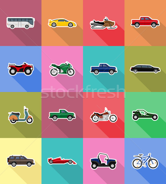 transport flat icons vector illustration Stock photo © konturvid