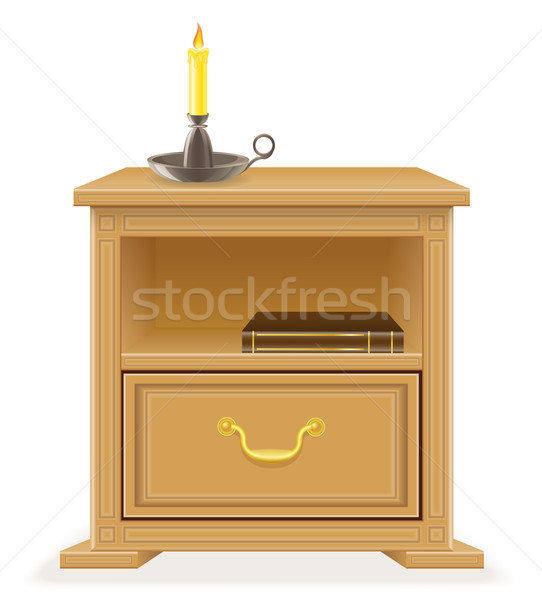 Nachttisch Möbel isoliert weiß Design Hintergrund Stock foto © konturvid
