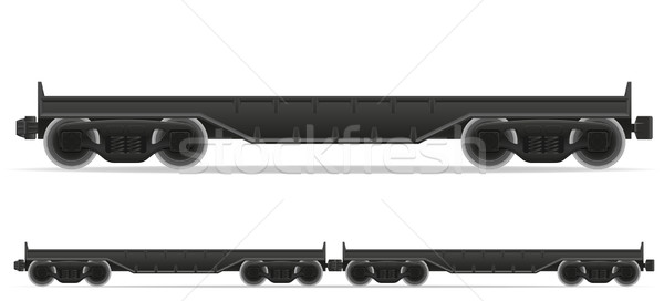 Eisenbahn Schlitten Zug isoliert weiß Straße Stock foto © konturvid