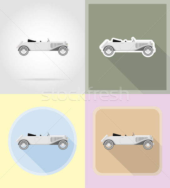 old retro car flat icons vector illustration Stock photo © konturvid
