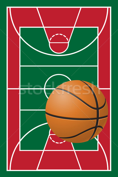 basketball court and ball Stock photo © konturvid