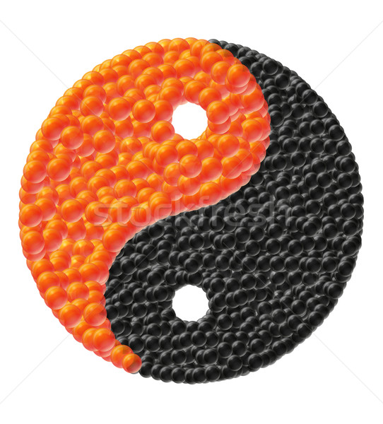 yin and yang made of caviar vector illustration Stock photo © konturvid