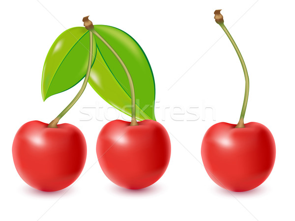 櫻桃 插圖 孤立 白 食品 性質 商業照片 © konturvid