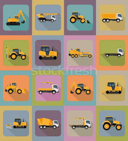 automobile transport for repair and construction flat icons vect Stock photo © konturvid