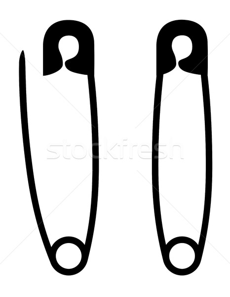 safety pin stock black silhouette outline vector illustration Stock photo © konturvid