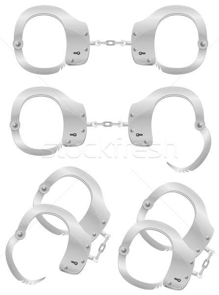 metal handcuffs for the police vector illustration Stock photo © konturvid