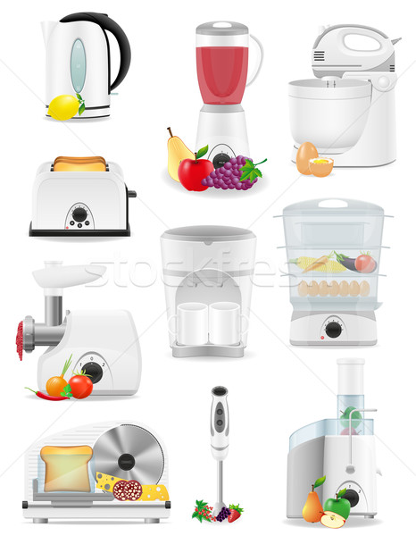 set icons electrical appliances for the kitchen vector illustrat Stock photo © konturvid