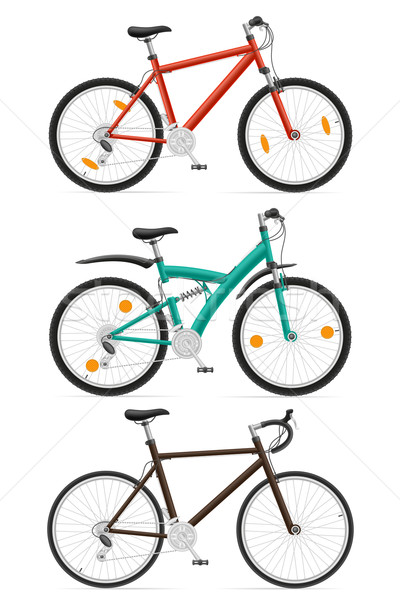 set icons sports bikes with the rear shock absorber vector illus Stock photo © konturvid