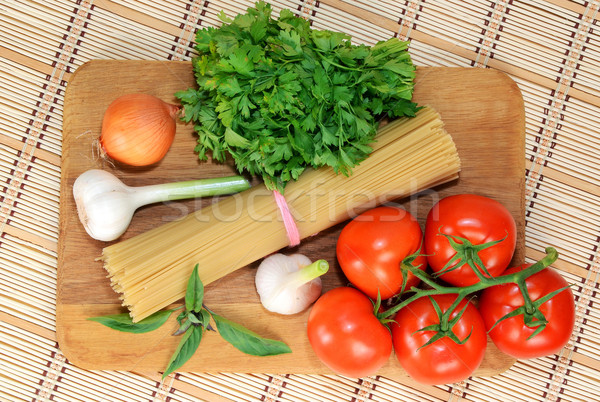 [[stock_photo]]: Pâtes · légumes · cuisson · vert · déjeuner · légumes