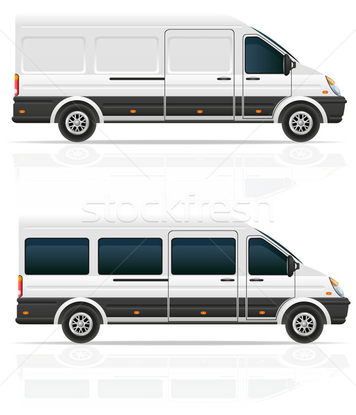 [[stock_photo]]: Mini · bus · fret · passagers · vecteur